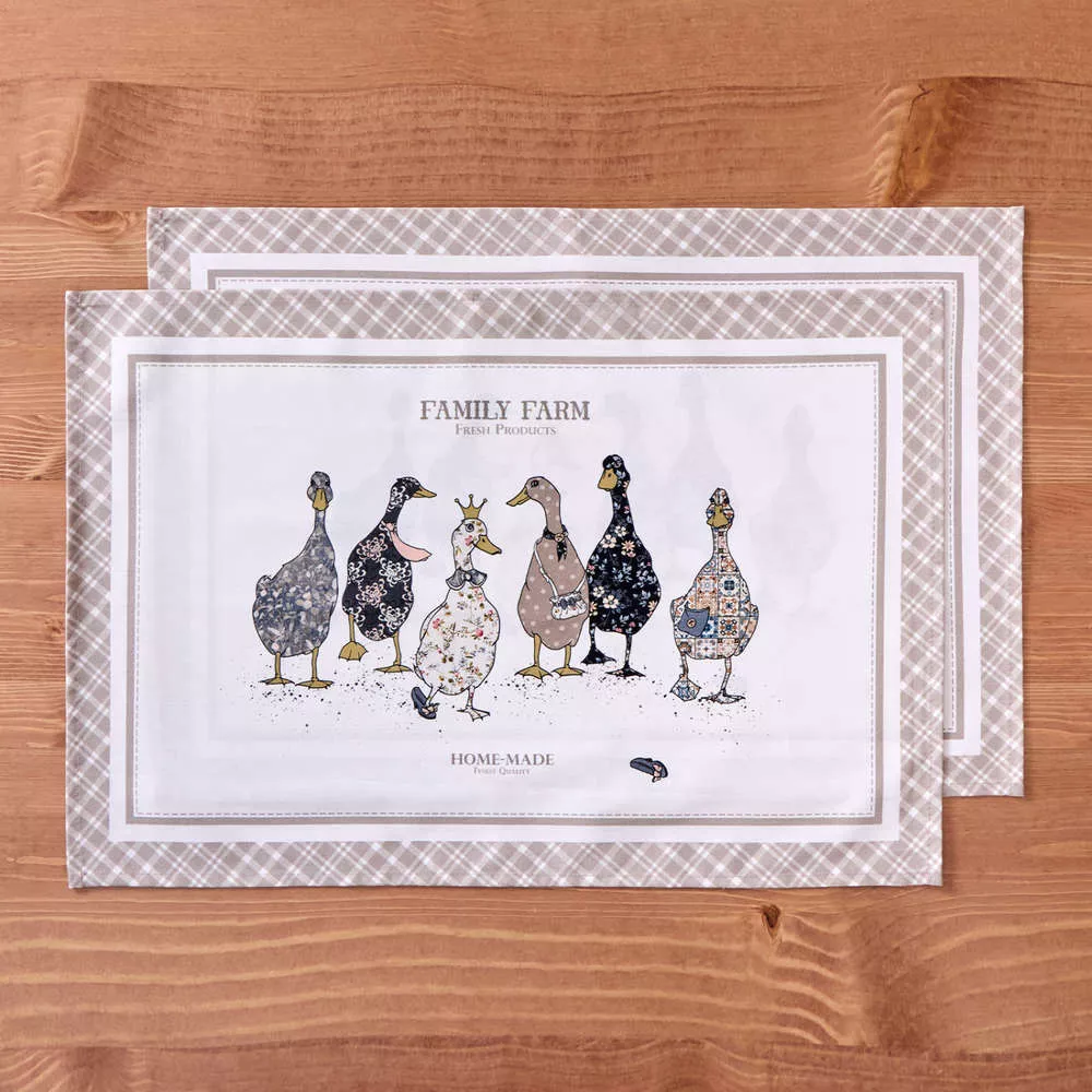 Набор из 2-х полотенец Family Farm клетка твил