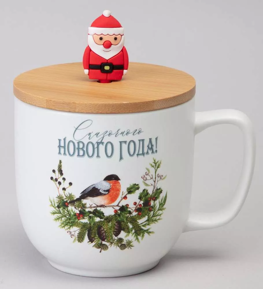 Кружка с бамбуковой крышкой Winter Story - Сказочного Нового года