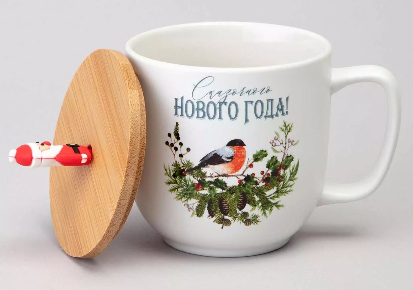 Кружка с бамбуковой крышкой Winter Story - Сказочного Нового года