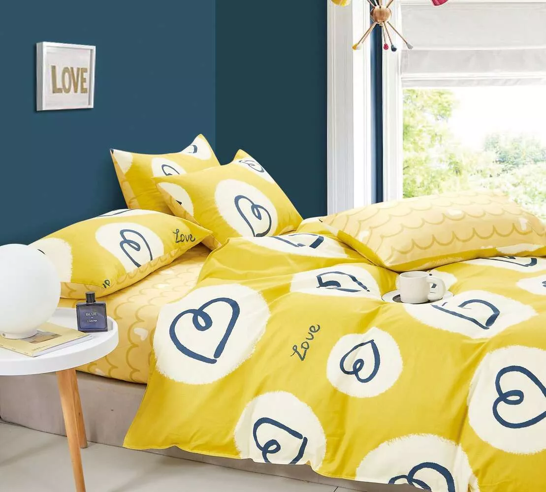 Комплект постельного белья LOVE Twill 2 спальный желтый