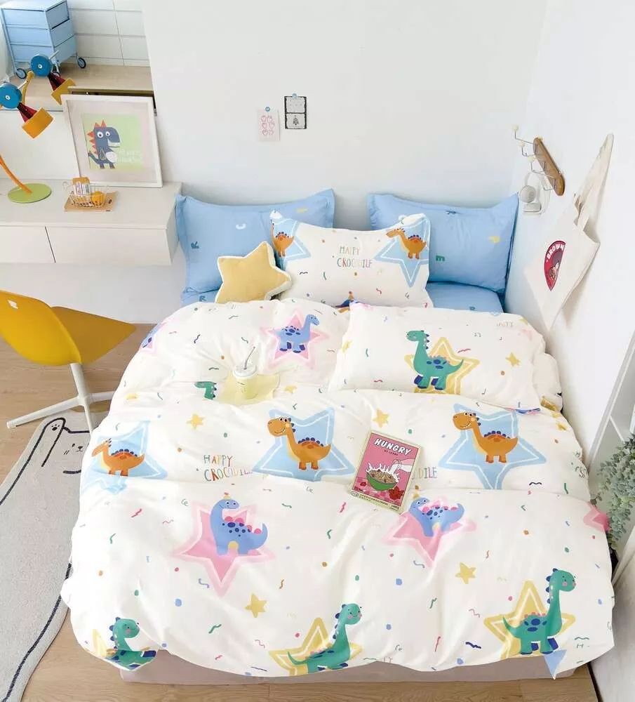 Комплект постельного белья Happy Dino Twill 1,5 спальный наволочки 70x70