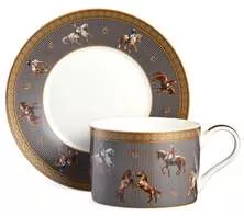 Чайная пара Horse Club серо-коричневая