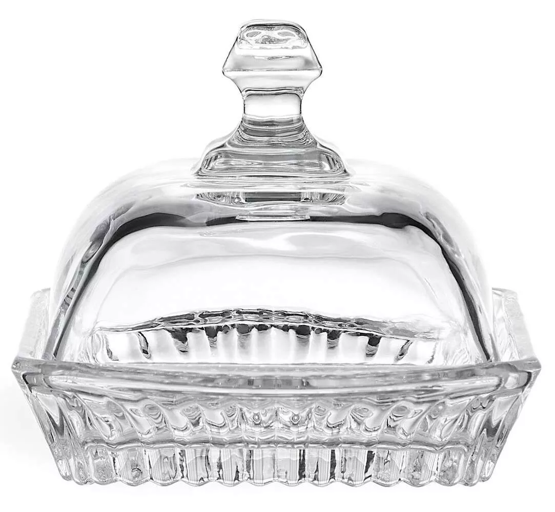 Масленка стеклянная с крышкой Crystal