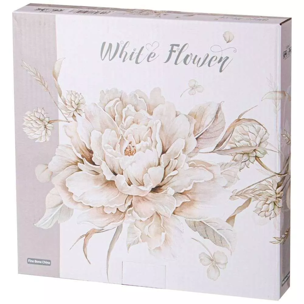 Набор из 2-х тарелок закусочных White Flower серый