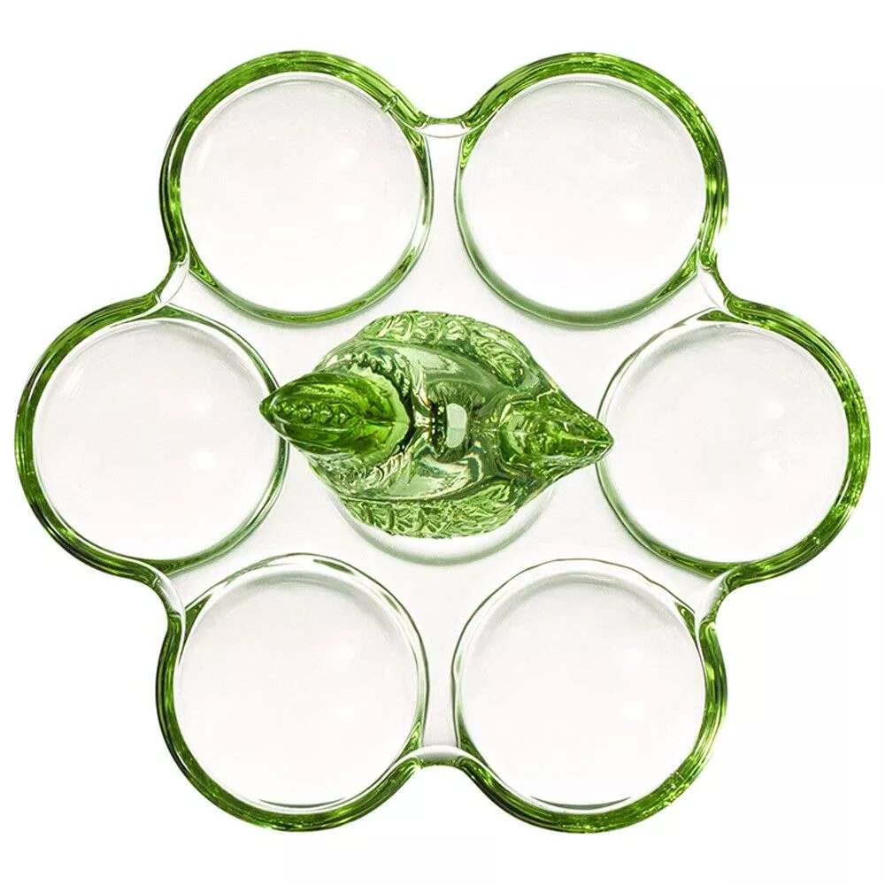 Подставка для 6 яиц стеклянная Sunday Green Курочка