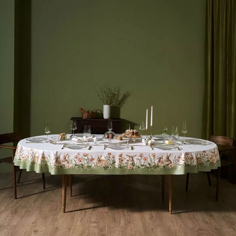 Скатерть овальная большая Sense хлопок