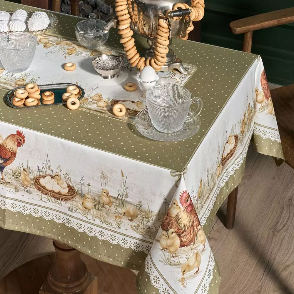 Скатерть Золотая курочка твил с пропиткой