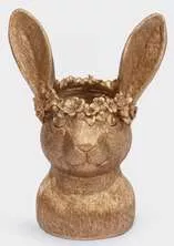 Ваза декоративная Кролик в венке Rabbit золотистая