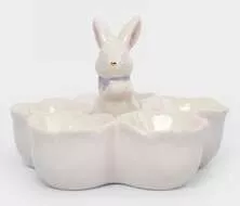 Блюдо пасхальное 5-секционное молочно-золотистое Кролик в цветах White Rabbit