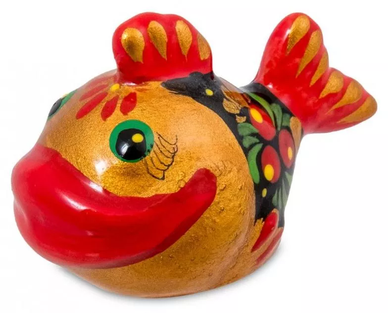 Фигурка Рыбка хохлома (Гжельский фарфор)