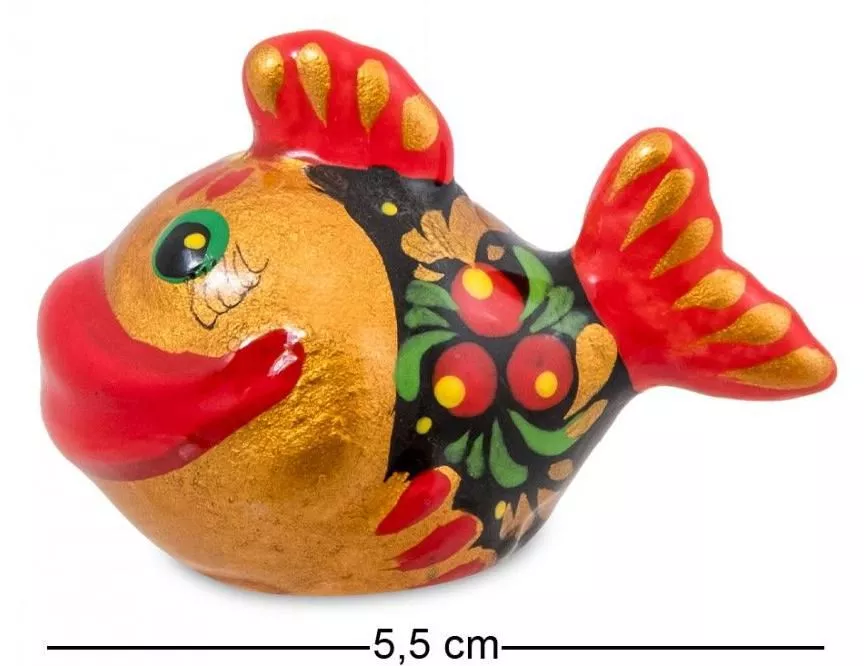 Фигурка Рыбка хохлома (Гжельский фарфор)