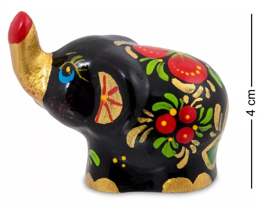 Фигурка Слоник хохлома (Гжельский фарфор)
