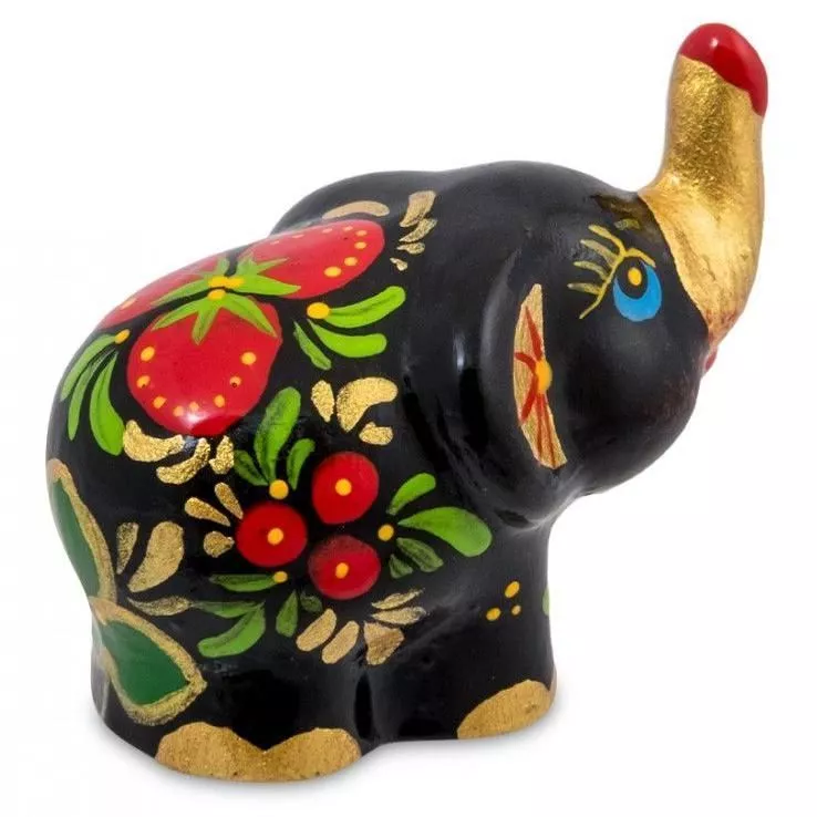 Фигурка Слоник хохлома (Гжельский фарфор)