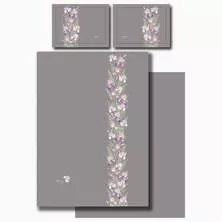 Кпб 1,5 спальный "irises" серый, сатин, хлопок 100%, под.150х210-1шт,пр.180х220-1шт,нав.50х70-2шт