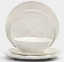 Сервиз обеденный белый Мятый эффект Barkhan