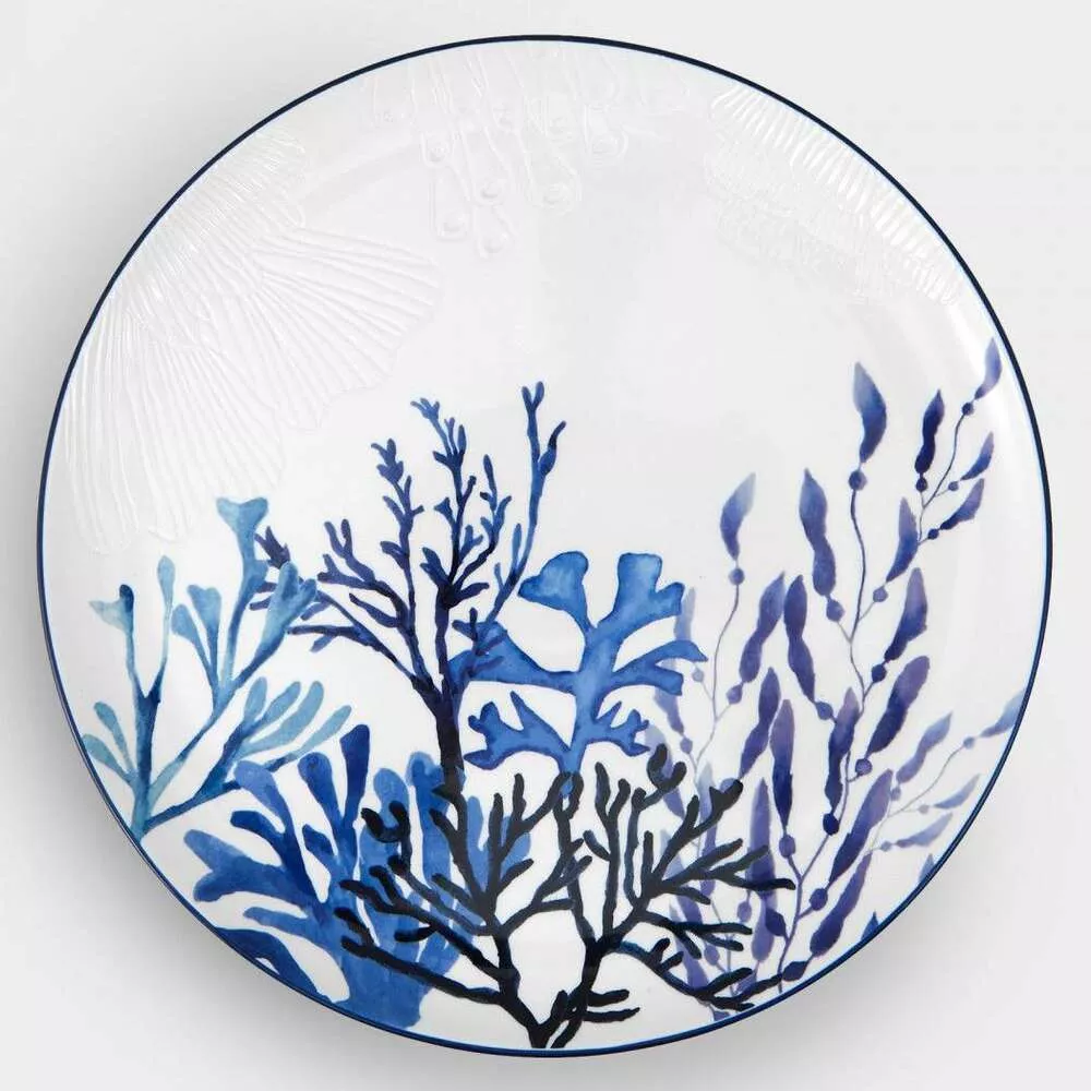 Блюдо большое круглое Синие кораллы, Blue Coral