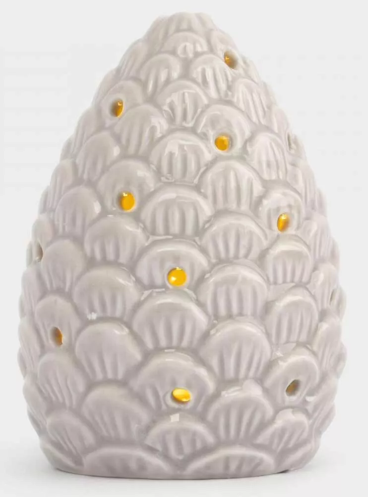 Статуэтка фарфоровая с подсветкой бежево-молочная Шишка Pinecone