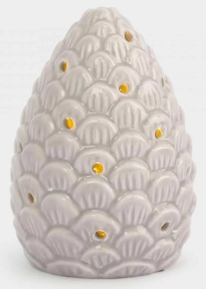 Статуэтка фарфоровая с подсветкой бежево-молочная Шишка Pinecone