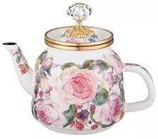 Чайник эмалированный Винтаж Пионы