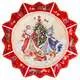Блюдо большое новогоднее Дед Мороз и Снегурочка Christmas Collection красное
