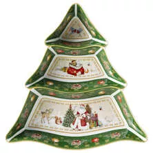 Менажница Дед Мороз Christmas Collection в форме елки зеленая