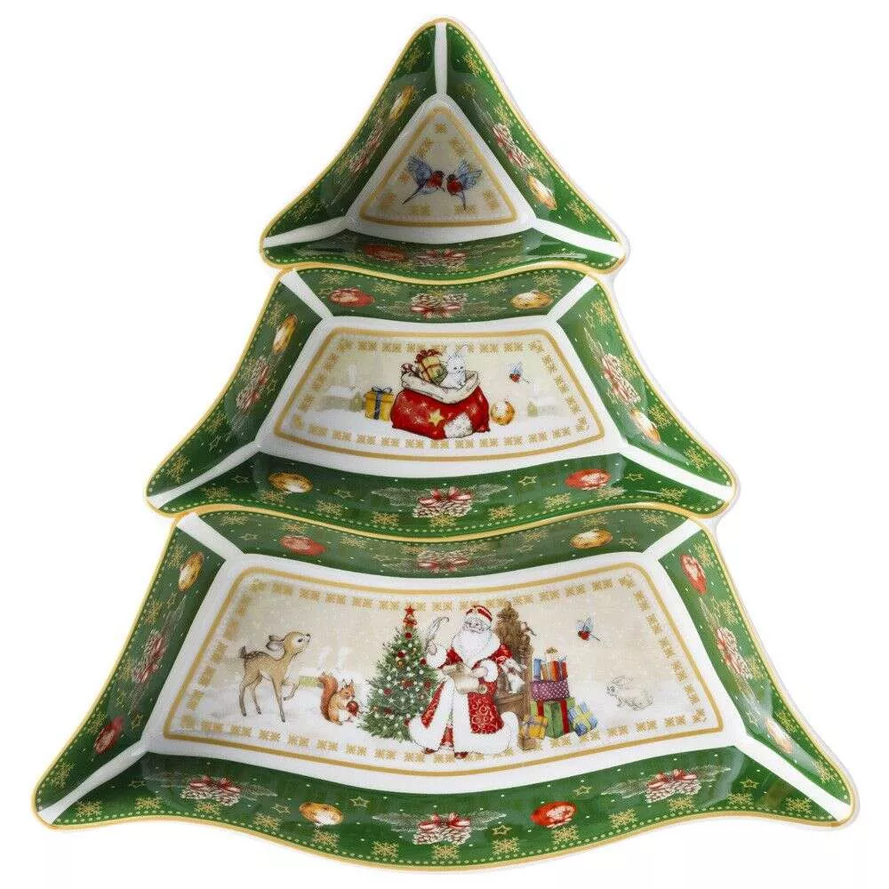 Менажница Дед Мороз Christmas Collection в форме елки зеленая
