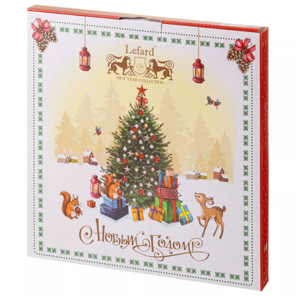 Тарелка обеденная Eлка Christmas Collection красная