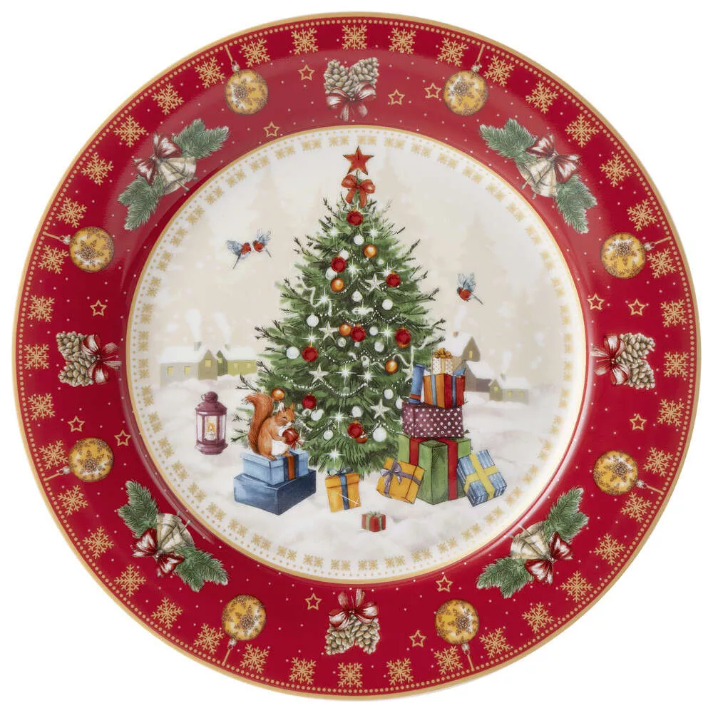 Тарелка закусочная Eлка Christmas Collection красная