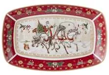 Блюдо прямоугольное Тройка Christmas Collection красное
