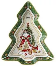 Блюдо Дед Мороз Christmas Collection в форме елки зеленое