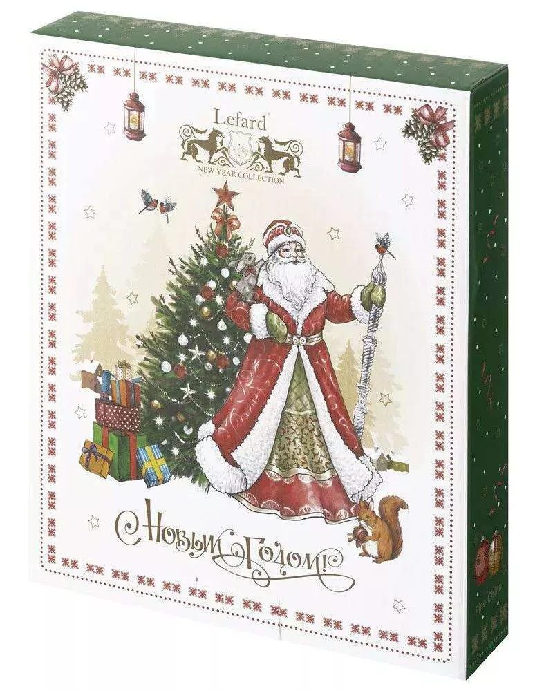 Блюдо Дед Мороз Christmas Collection в форме елки зеленое