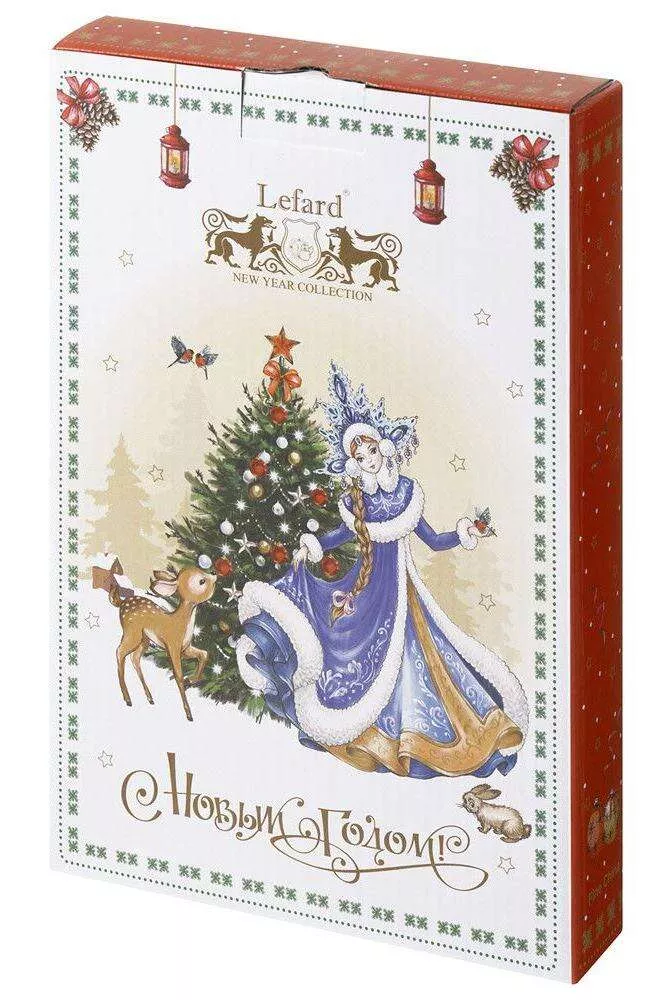 Блюдо прямоугольное Дед Мороз и Снегурочка Christmas Collection белое