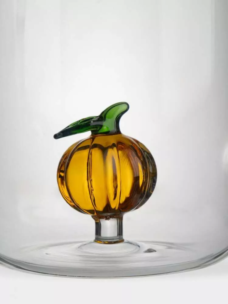 Кружка стеклянная Тыква зеленая ручка Bright pumpkin