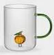 Кружка стеклянная Тыква зеленая ручка Bright pumpkin
