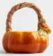 Конфетница с ручкой оранжево-зеленая Тыква Bright pumpkin