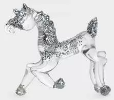 Статуэтка стеклянная серебристая Horse