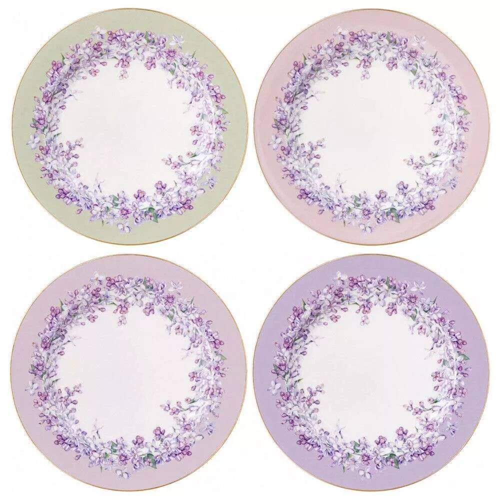 Набор из 4 тарелок закусочных Lilac цветной микс