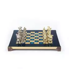 METAL CHESS SPARTAN WARRIORШахматы Воины Спарты, 28х28 см, синий, золото с серебром, металл