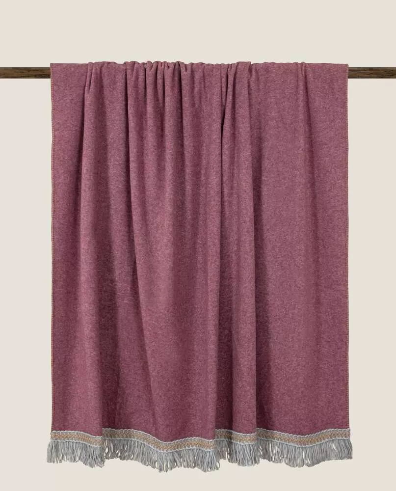 Плед Frati SOFT BAMBOO GRANATA с тесьмой Rousseau, гранатовый, 160х200, бамбук 40% полиэстер 60%