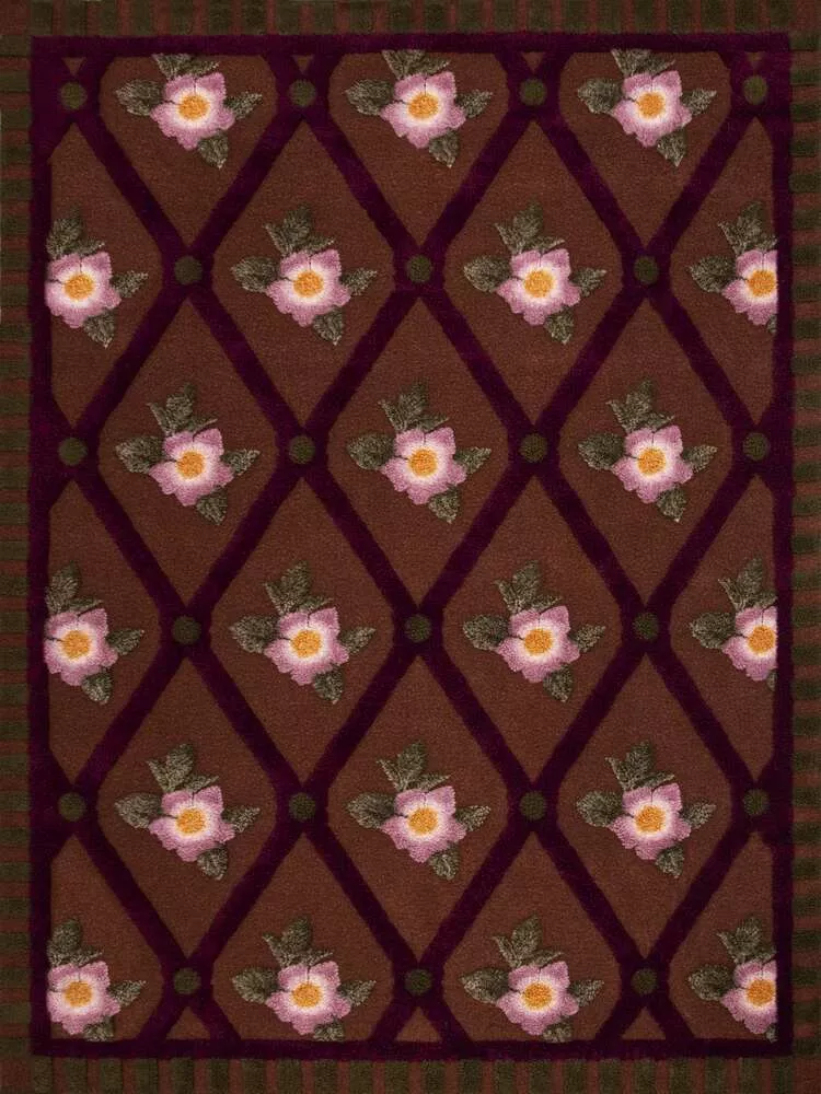 Ковер ROSE FLOWER, 150x200 шерcть 55% полиэстер 45%, подложка полиэстер 100% 1950 гр