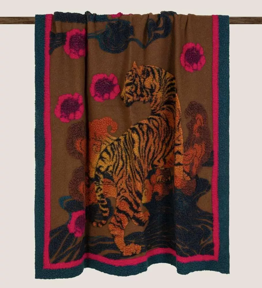 Плед Frati FLOWERTIGER 150x190, шерсть 80% полиэстер 20%, 900г