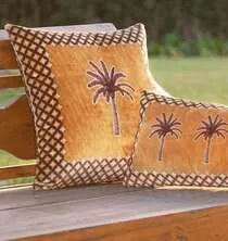 Подушка Frati EXOTIC PALM оранжевый 50х50, велюр, полиэстер