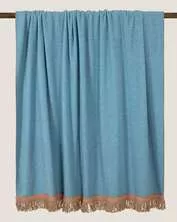 Плед Frati SOFT BAMBOO PAVONE с тесьмой Rousseau, бирюзовый, 160х200, бамбук 40% полиэстер 60%