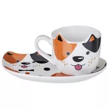 Набор для завтрака lefard "dog", 2 пр.: кружка 190 мл, тарелка 18*12 см