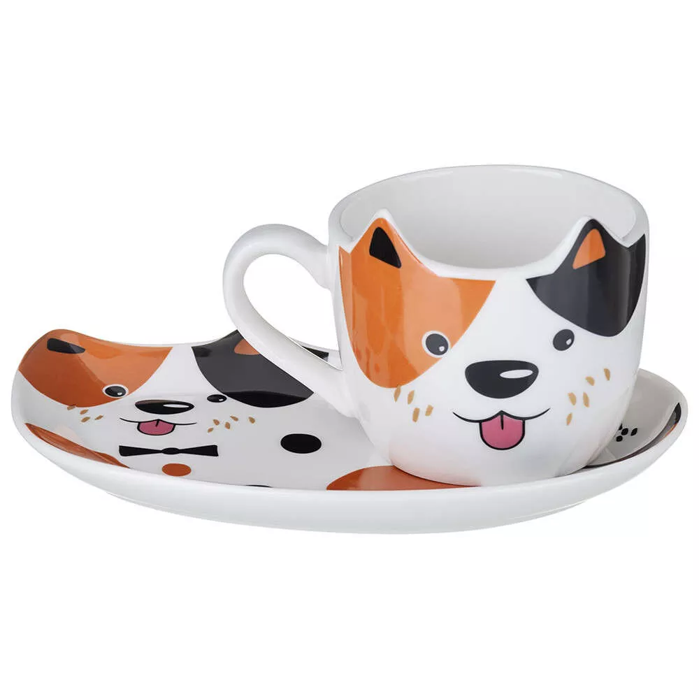 Набор для завтрака lefard "dog", 2 пр.: кружка 190 мл, тарелка 18*12 см
