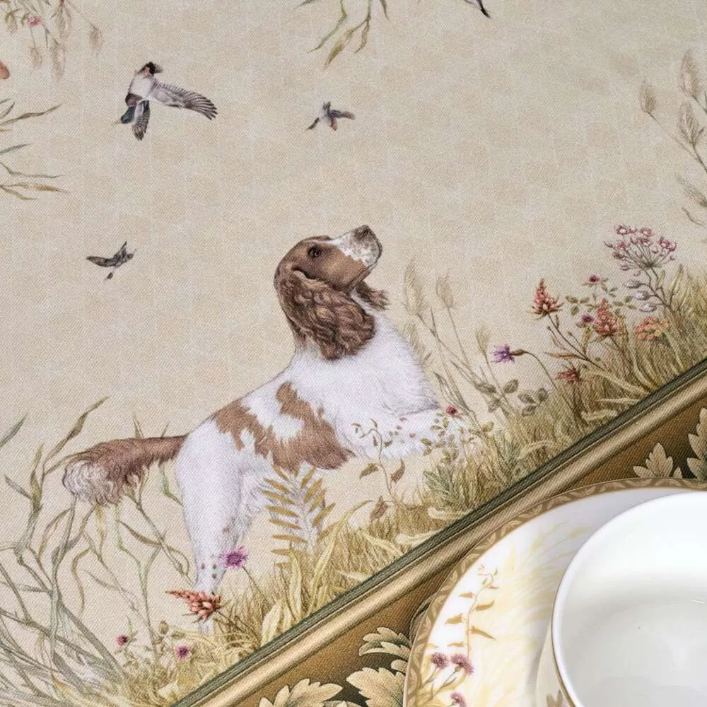 Дорожка 300 см Охота зеленый хлопок с пропиткой