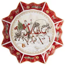 Блюдо Тройка 26*4 см красное