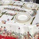 Скатерть овальная 140*180 см Морозко Снегири красный хлопок