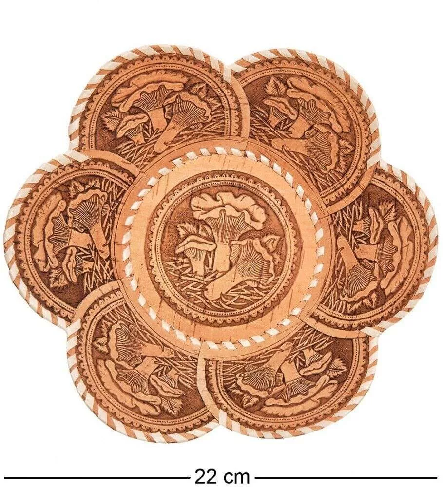 Сухарница резная Грибы (береста)