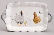 Блюдо с ручками  Funny Hens